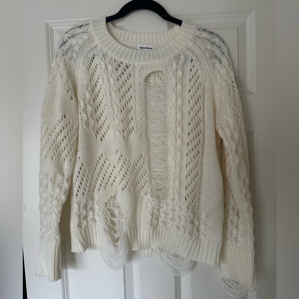 Superdown Grayson distressed sweater